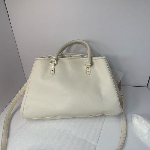 Betsey Johnson Cream Satchel with Gold Heart Accents - Picture 6 of 16